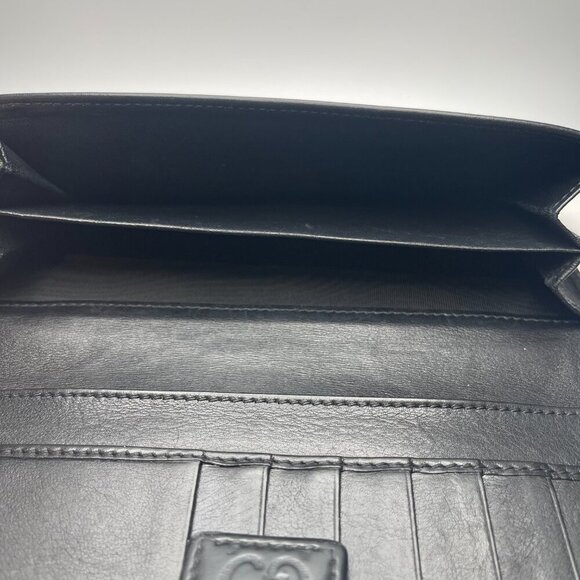 Gucci Guccissima Margaux Black Calfskin Leather Continental Wallet - Preowned - Picture 12 of 13